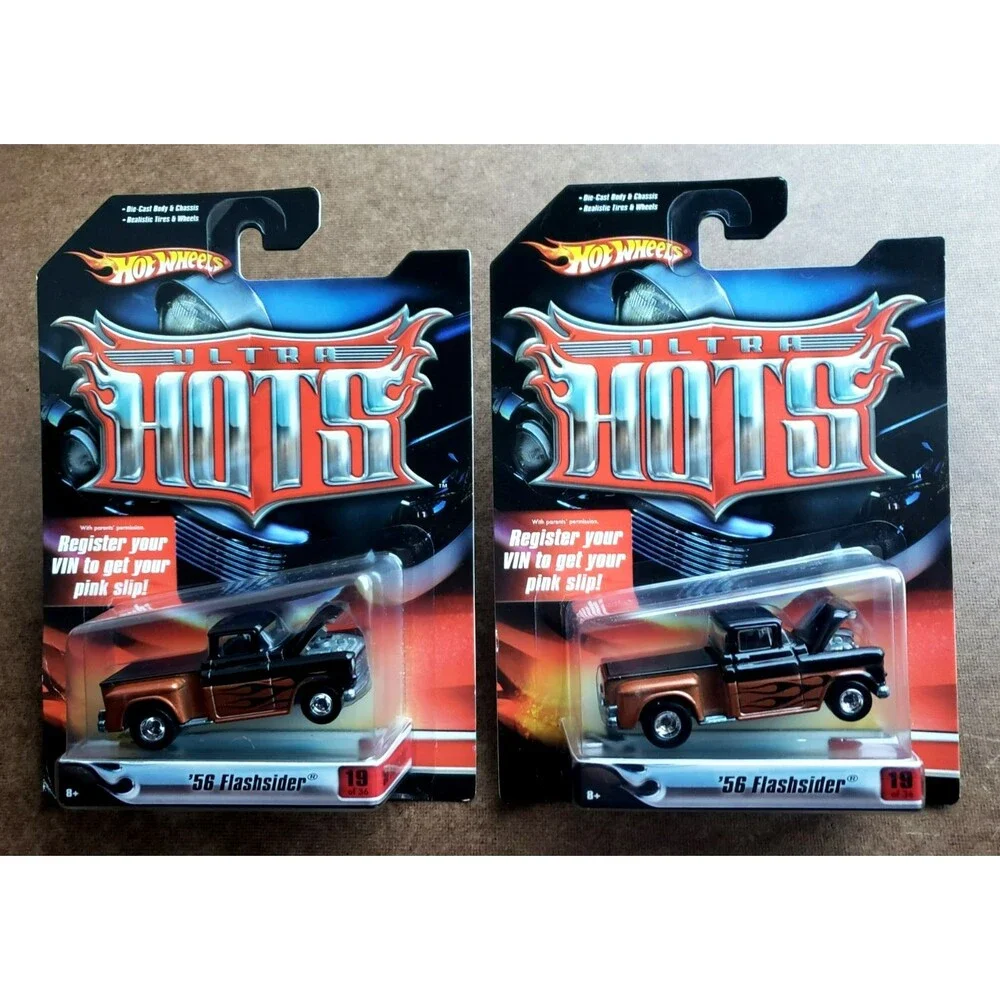 2007 Hot Wheels '56 FLASHSIDER Black & Brown ULTRA HOTS RR L0079 #19/36 LOT OF 2